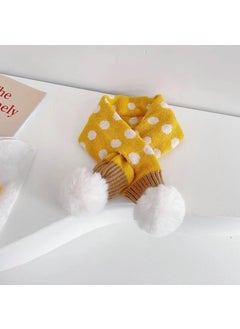 اشتري Winter Kids Knit Scarf Cartoon Plush BearYellow dots Yellow dots في السعودية