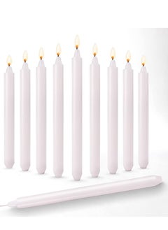 Buy 10-Piece Unscented Straight Taper Candle White in Saudi Arabia