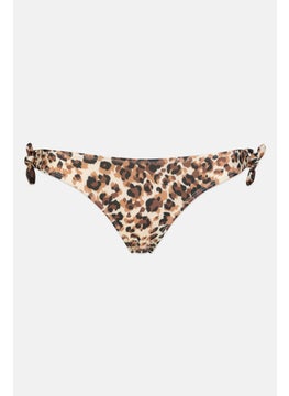 Buy Women Animal  Print Bikini Bottom, Brown Combo in UAE