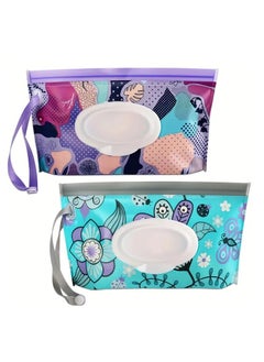 Buy 2pcs/set Wipes Containers, Reusable Portable Wet Wipe Pouch, Wipe Dispenser Container, Travel Wet Wipe Holder in UAE