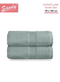 Buy Premium Hotel Quality Large Bath Towel 100% Cotton Made in Egypt - 500 GSM, Soft Quick Drying and Highly Absorbent (2 Pack - 90x180 cm) - Pistachio in Saudi Arabia