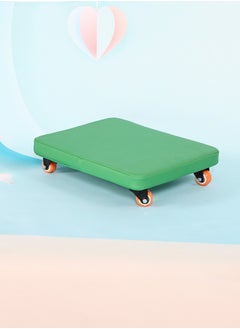 Buy Green Indoor Scooter Board with Safety Handles for Kids Soft Floor Scooter Board with Rollers in UAE