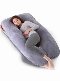 اشتري Pregnancy Pillow U Shaped Pregnancy Body Pillow for Sleeping with Cooling Cotton Zipper Removable Cover في السعودية