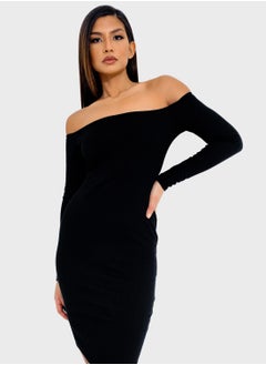 اشتري Ribbed Bardot Mini Dress في السعودية