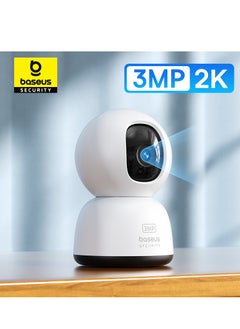 اشتري 3MP 2K WiFi Indoor Security Camera with Pan & Tilt, 8x Digital Zoom, Two-Way Audio, Night Vision, Motion Detection, Baby Monitor, Supports 256GB MicroSD, Compatible with Google Assistant & Amazon Alexa, Remote Management via App, Ideal for Home Surveillance في الامارات