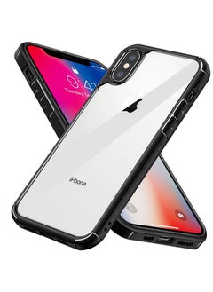 Buy iPhone X/Xs Case Clear Cover Ultra Thin Silicone Shockproof Hard Back Cases Transparent Protective Slim Phone Case for Apple iPhone X/Xs 5.8 inch - Black in UAE