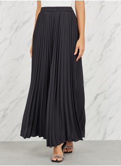 Buy Satin Pleated A-Line Maxi Skirt in Saudi Arabia