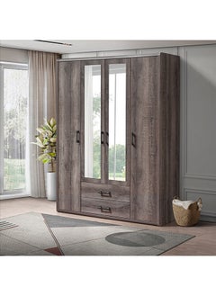 Buy Globus 4-Door 2-Drawer Wardrobe with 2 Mirrors 55 x 210 x 156 cm in Saudi Arabia