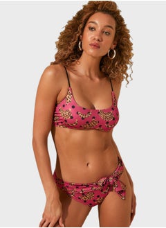 Buy Front Tie Printed Bikini Bottom in Saudi Arabia