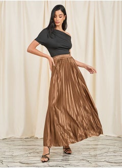 اشتري Satin Pleated High Rise A-Line Maxi Skirt في السعودية