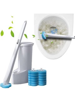 Buy Disposable Toilet Bowl Cleaning Brush, Disposable Brush Head with 16 Refills Dissolving Wands Replacement Sponge Brush Heads, Soft Toilet Cleaner Brush for Bathroom Toilet Cleaning in Saudi Arabia