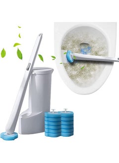 اشتري Disposable Toilet Bowl Cleaning Brush, Disposable Brush Head with 16 Refills Dissolving Wands Replacement Sponge Brush Heads, Soft Toilet Cleaner Brush for Bathroom Toilet Cleaning في السعودية