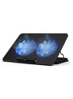 اشتري Laptop Cooling Pad 7-16 Inch Ultra Notebook Slim Portable USB Powered (2 Quiet Big Fans) Gaming Cooler 1200RPM 6 Heights Adjustment 2 Port في السعودية