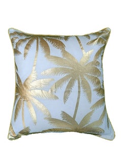 Buy Majestic Coconut Shell Foil Printed Filled Cushion 45x45 Cm Golden in UAE