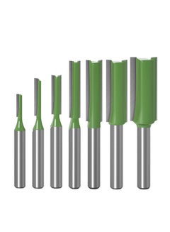 Buy 7PCS Router Bits Set 6.35mm (1/4 Inch) Shank 3 4 5 6 8 10 12mm Blade Diameter Double Flute Straight Bit for Woodworking Milling Cutter Tool in Saudi Arabia