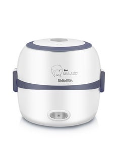 Buy Portable Electric Lunch Box Mini Rice Cooker Grey in UAE