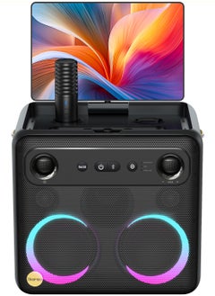 Buy Smart Karaoke Machine for Adults - with Lyrics Display 64GB Karaoke Tablet With 2 Wireless Mics Professional Karaoke System 560W Peak Power Karaoke Speaker for Any Occasion in UAE