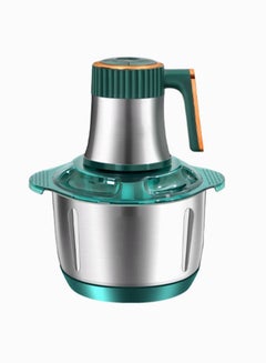 Buy 5-Speeds Electric Food Chopper Meat Grinder with 304 Stainless Steel Bowl 5L 400W F31 Green/Silver in Saudi Arabia