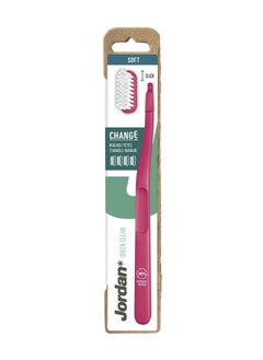 Buy Jordan Green Clean Change Soft Toothbrush Handle+ 4pk Heads in UAE