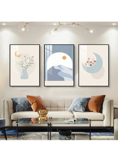 اشتري 3PCS Wall Art Bright Style Minimalist Decor Modern Abstract Canvas Prints Poster Picture Framed Paintings Decorations في الامارات