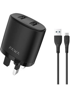 اشتري Auto-ID Wall Charger 2.4A UK with Micro USB Cable - Black في السعودية