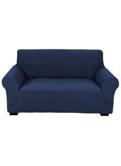 Buy High Stretch 2-Seater Sofa Cover Soft Brushed Fabric Couch Cover Exquisitely Full Coverage Furniture Protector Slipcover Two Seater Fits on Standard and Recliner Sofa 145-178cm Size Navy in UAE