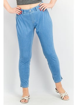 اشتري Women Slim Fit High Waist Wash Jeans, Blue في الامارات