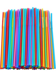 اشتري 200 Pcs Colorful Plastic Disposable Drinking Straws في السعودية