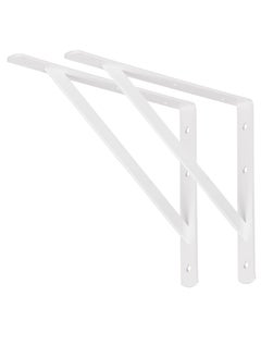 Buy Shelf Bracket 2pcs (40.64 x 27.94 x 3cm), Heavy Duty Metal Soild Shelf Support Corner Brace Joint Right Angle Bracket (White, 16"x11") in UAE