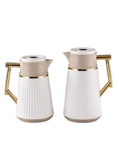 Buy Royal Camel Thermos Set Of 2 Pieces For Coffee And Tea Light Brown/Beige/Golden 1 Liter And 0.5 Liter in Saudi Arabia