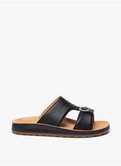 Buy Men's Solid Arabic Sandals with Buckle Detail in UAE