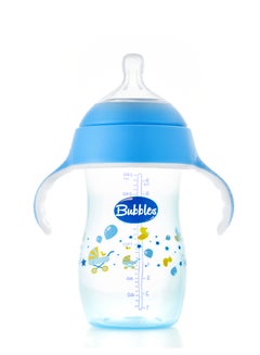 Buy Bubbles Natural Feeding Bottle 280 ml With Hand - blue Assorted in Egypt