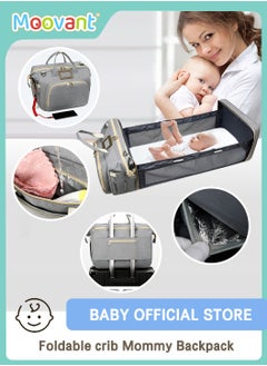 Buy Baby Diaper Bag Backpack with Multifunction Diapers Changing Station Large Capacity Fashion Mommy Backpack Pregnant Women Travel Backpacks,900d Oxford, USB Port Grey in Saudi Arabia