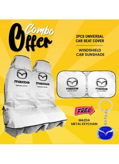 Buy Combo Offer Buy 2 Pcs MAZDA Car Seat cover Windshield Car Sunshade Get Free MAZDA Metal Car Keychain in Saudi Arabia