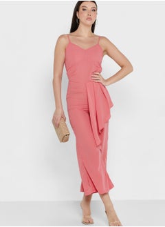 Buy Strappy Drape Detail Jumpsuit in Saudi Arabia