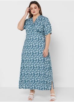 Buy V Neck Printed Dress in UAE