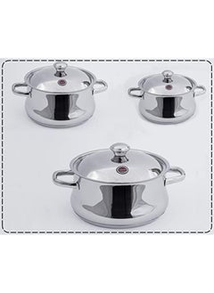 Buy Younesteel 22-24-26Cm Stainless Steel 6 Piece Cooking Pot Set in Egypt