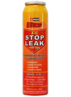 Buy RACO Bitop Car Air Conditioner Stop leak Seal 80g | Repair R134A Refrigerant and Oil Leaks in Air Conditioning Systems with Fluorescent Leak Detection. in UAE