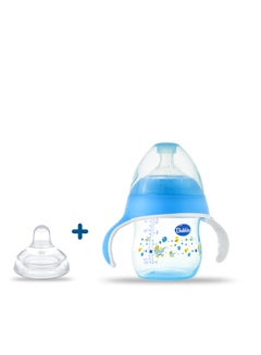 Buy Natural Feeling Anti-Colic Bottle +3 Months 150 ml Baby Bottle Handheld With Replacement Silicone Spouts nipple teat for Bubbles training Cup Gift Bule Assorted in Egypt