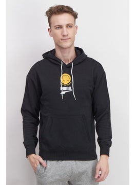 اشتري Men Regular Fit Hooded Sweatshirt, Black في الامارات