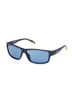 Buy Men's Polarized Rectangular Shape Plastic Sunglasses SE615991V62 - Lens Size: 62 Mm - Matte Blue in UAE