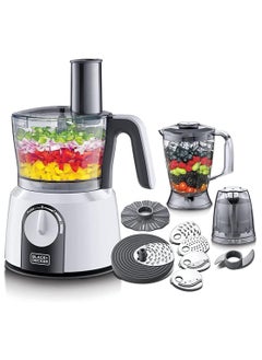 Buy Black+Decker 1000W 5-in-1 Food Processor with 32 Functions, White - FX1075 in Saudi Arabia