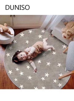 Buy Baby Round Play Pad Crawling Mat Star Baby Blanket Mat Rug for Kids Children Toddlers Bedroom 80cm in Saudi Arabia
