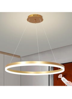 اشتري Modern Led Gold Chandelier, 1 Ring Contemporary Led Chandelier Circular Pendant Light, Dimmable Hanging Ceiling Light Fixture for Living Dining Room Bedroom Staircase Foyer, 3000-6000K,34W. في الامارات