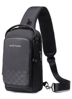 اشتري Crossbody Sling Bag Water Resistant Anti Theft Unisex Small Shoulder Bag with Built in USB Port for Business Travel XB001005 في الامارات
