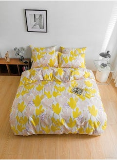 Buy Bedding set without Filler Art design Orange and Besque Flowers Various Design in UAE