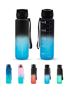 Buy LA' PRECIOUS 1L Water Bottle for Adults and Kids - USA Tritan Material Non-Toxic BPA Free - Fast Flow - Flip Top Leak Proof Lid and One Click Open in UAE