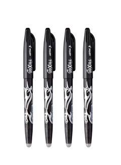 Buy 4-Piece Frixion Erasable Ball Pen 0.7mm Tip Black Ink in UAE