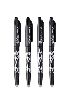 Buy 4-Piece Frixion Erasable Ball Pen 0.7mm Tip Black Ink in UAE