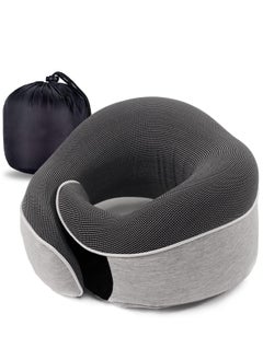 Buy Travel Neck Pillow, U Shaped Chin Support Pillow with Storage Bag, Pure Memory Foam Neck Pillow for Chair, Car, Airplane in Saudi Arabia